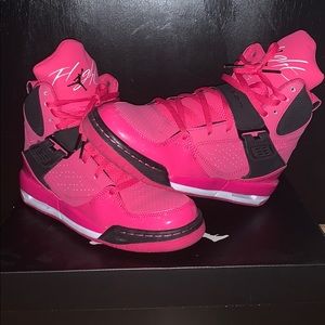 Girls Jordan FLT 45 HI pink/black 6Y